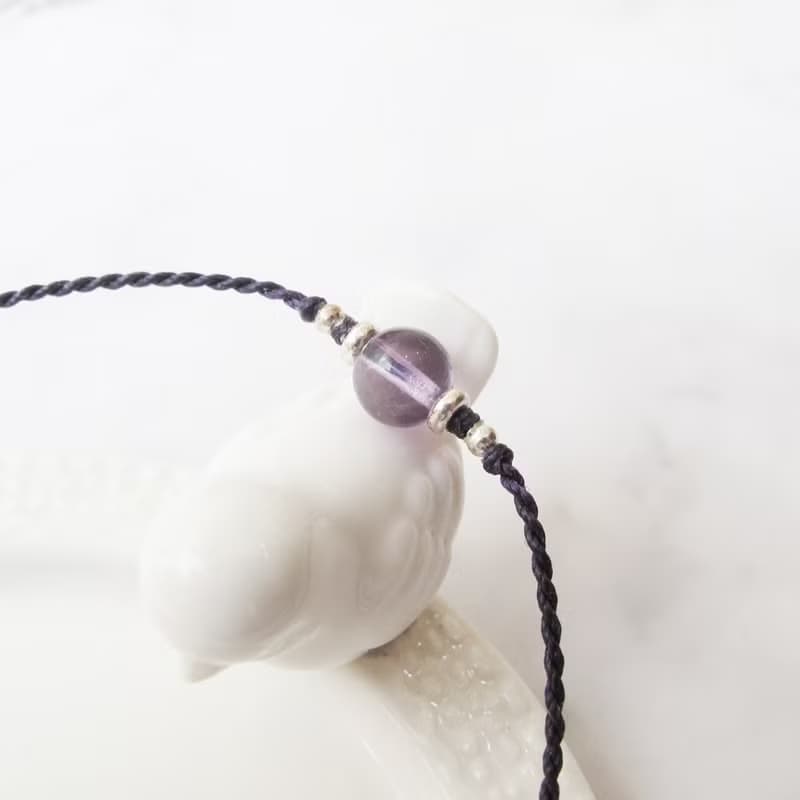 【水晶蠟繩系列】6mm水晶 4 | 正能量極細蠟繩手鍊 | 大員囡仔