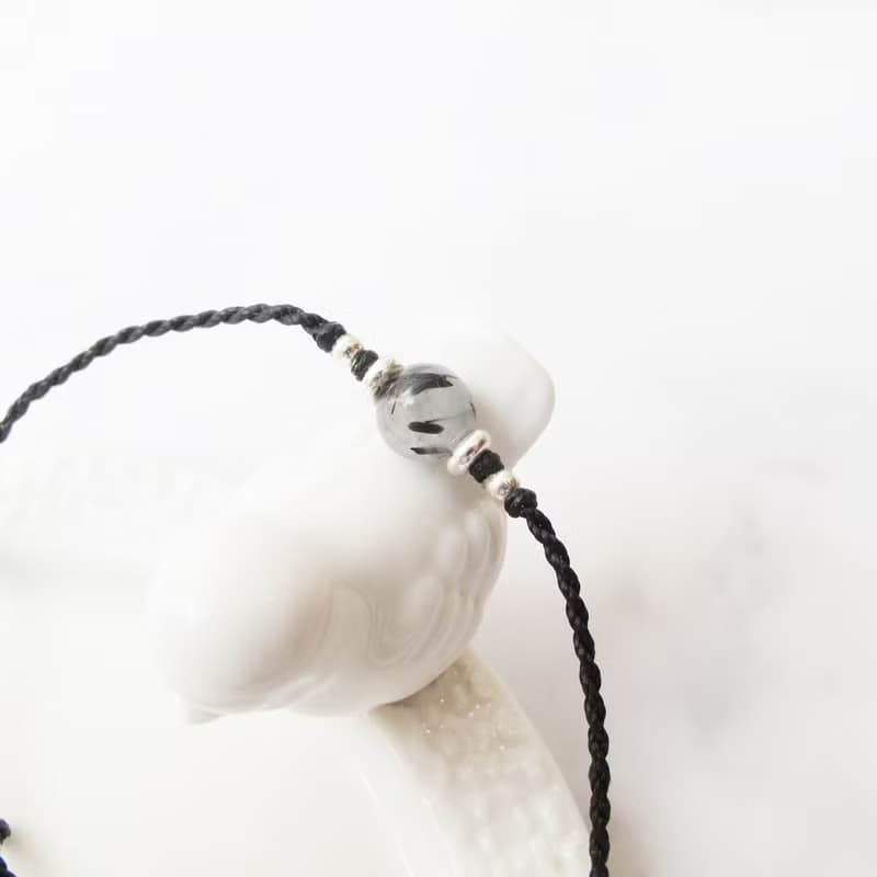 【水晶蠟繩系列】6mm水晶 4 | 正能量極細蠟繩手鍊 | 大員囡仔