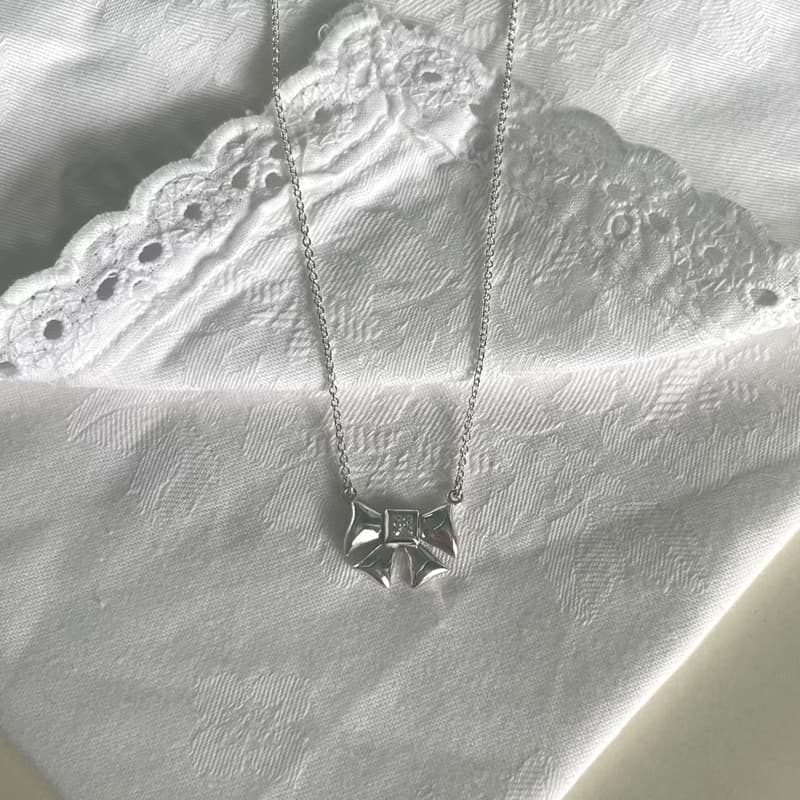 haime witty ribbon necklace (3mm cubic)