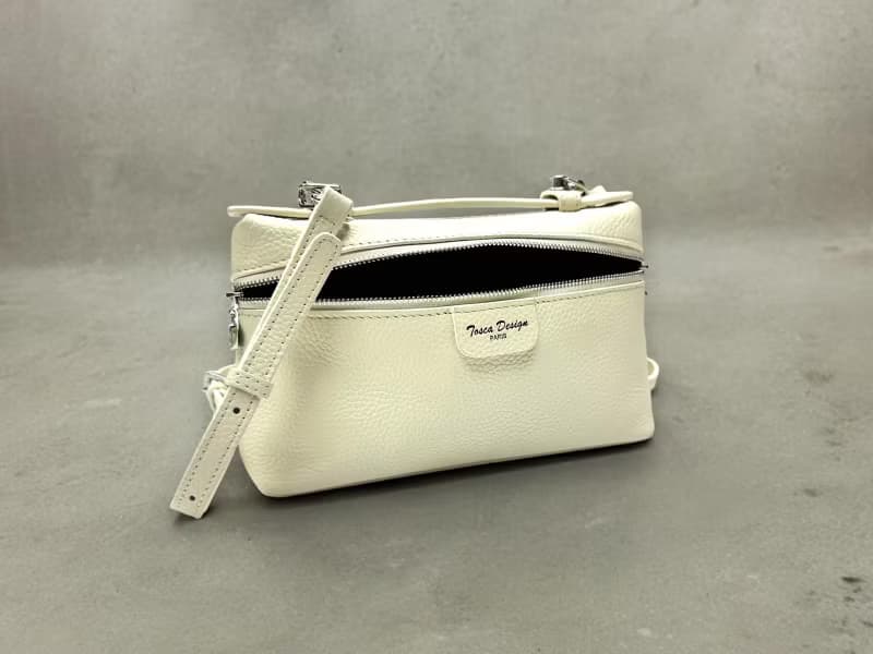 Tosca | Shiroi Zipper Bag - 卡套 斜孭包 手袋 手提袋 - 白