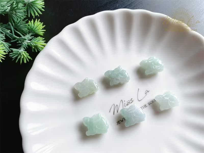 天然緬甸玉翡翠 冰綠底翡翠兔 心想事成 吉祥如意 手繩 禮物 手鍊