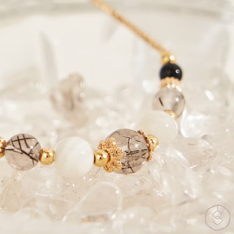 烏托邦 | 黑髮晶 月光石 | 天然水晶手鍊