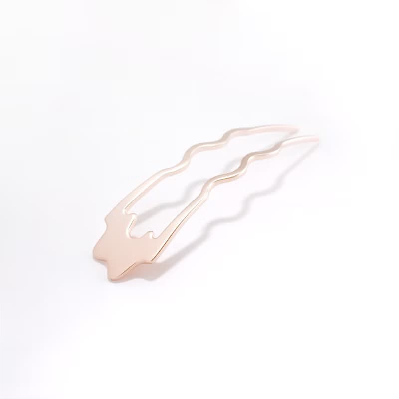 KANZASHI Hair pin 【Basic / Curvy / Pink Gold】
