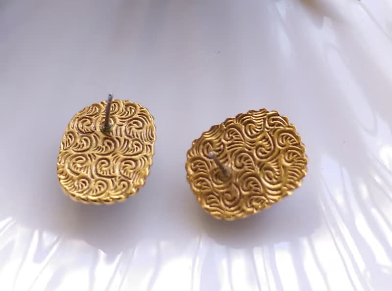 Vintage Jewelry 西洋古董飾品 1928 優美玫瑰 種子仿珠 針式耳環