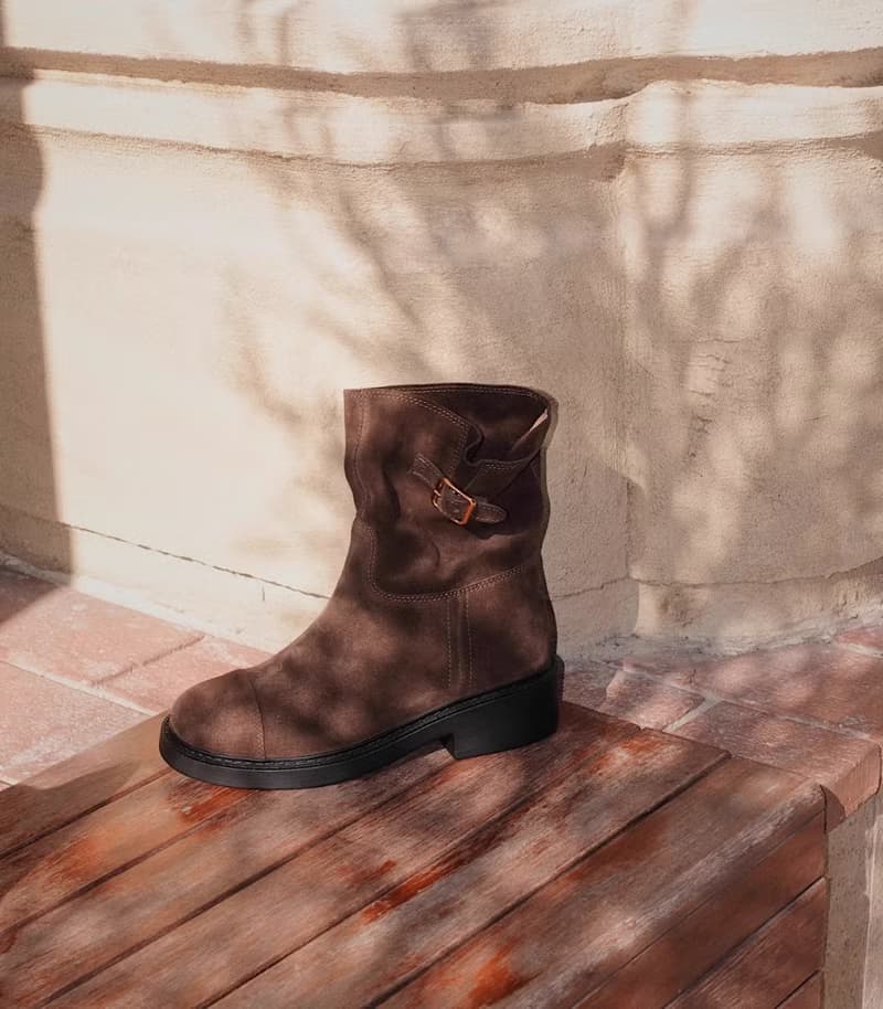 鬆弛感 絨面皺皺堆堆靴 工程師短靴 手工製