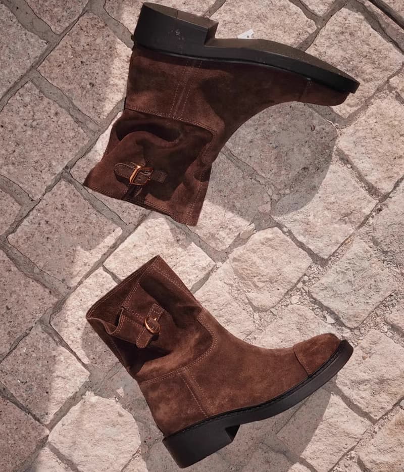 鬆弛感 絨面皺皺堆堆靴 工程師短靴 手工製