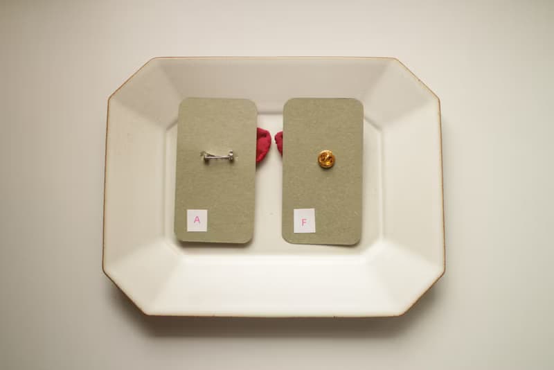 立體布花胸針 / 紅紙扇 血萼花 刺繡胸針F