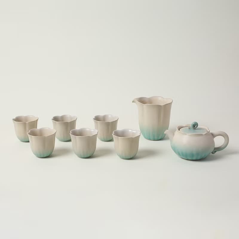 【中秋送禮】陸寶 清荷雅境茶組  茶具組 荷葉 1壺1海6杯  茶器