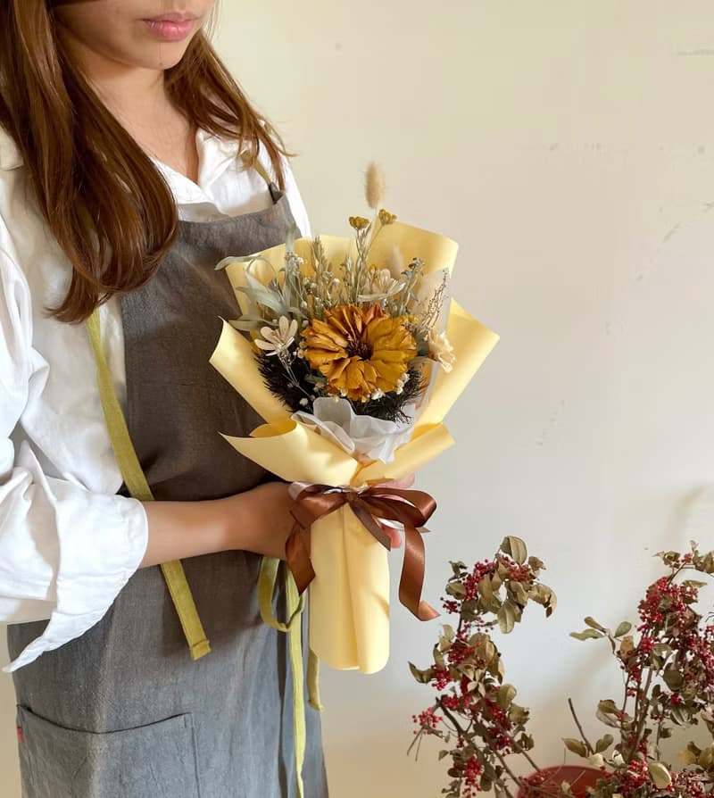 畢業花束 太陽花 乾燥花束 永生花 送禮花束 慶開幕