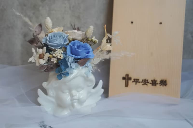 【竒植花物】天使的祈禱不凋花乾燥花盆栽 生日禮物 情人 母親節