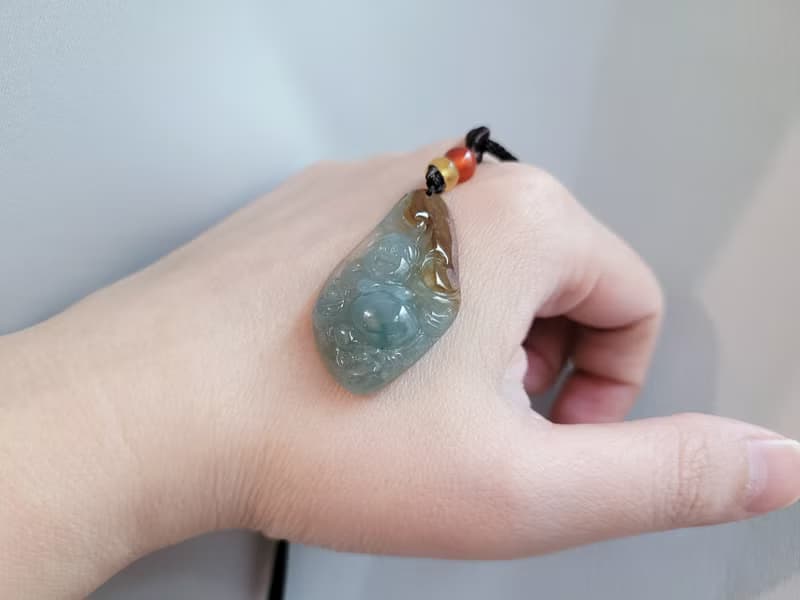 【親翠】 天然翡翠 鴻運當頭隨型彌勒佛項鍊 佛系 畢業禮物
