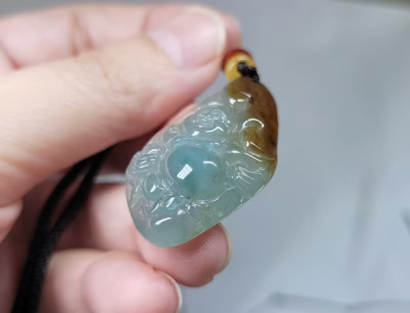【親翠】 天然翡翠 鴻運當頭隨型彌勒佛項鍊 佛系 畢業禮物