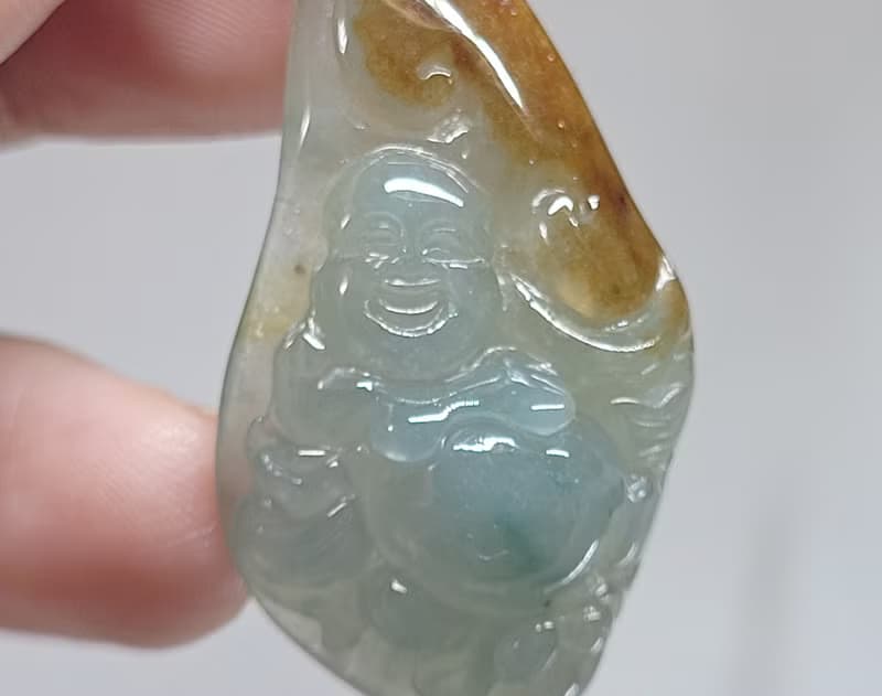 【親翠】 天然翡翠 鴻運當頭隨型彌勒佛項鍊 佛系 畢業禮物