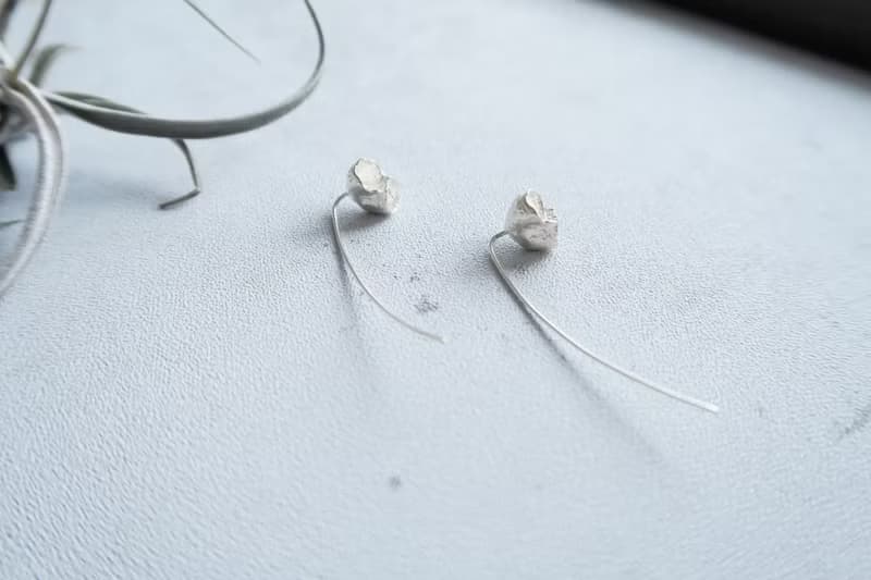 925純銀 蜂巢 花 耳針耳環