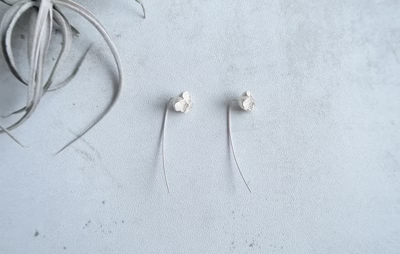 925純銀 蜂巢 花 耳針耳環