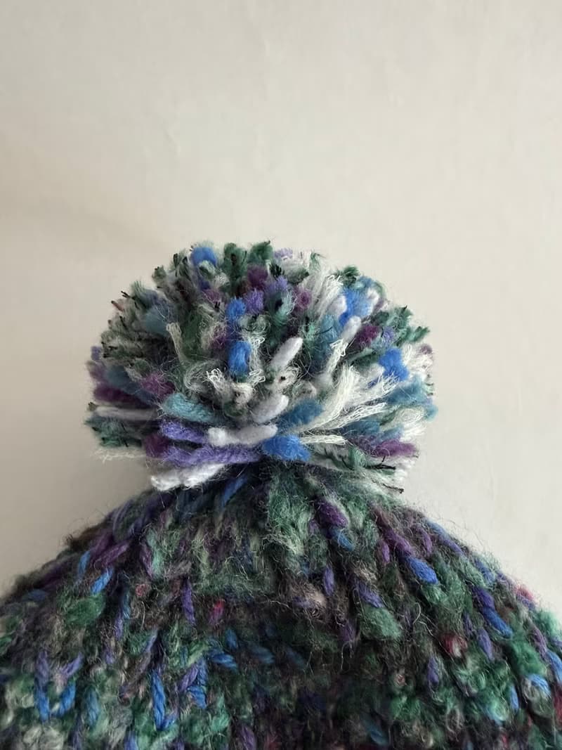 油畫風配色手工編織遮耳帽 / 毛線帽