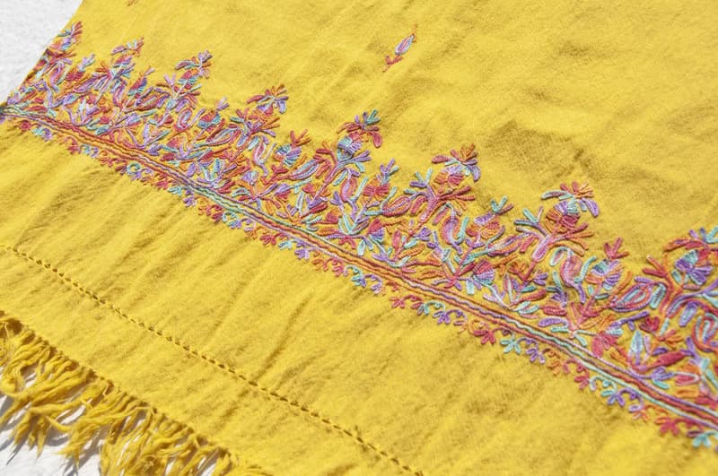 喀什米爾Cashmere/羊絨圍巾/純羊毛圍巾披巾/戒指絨披肩-刺繡花朵