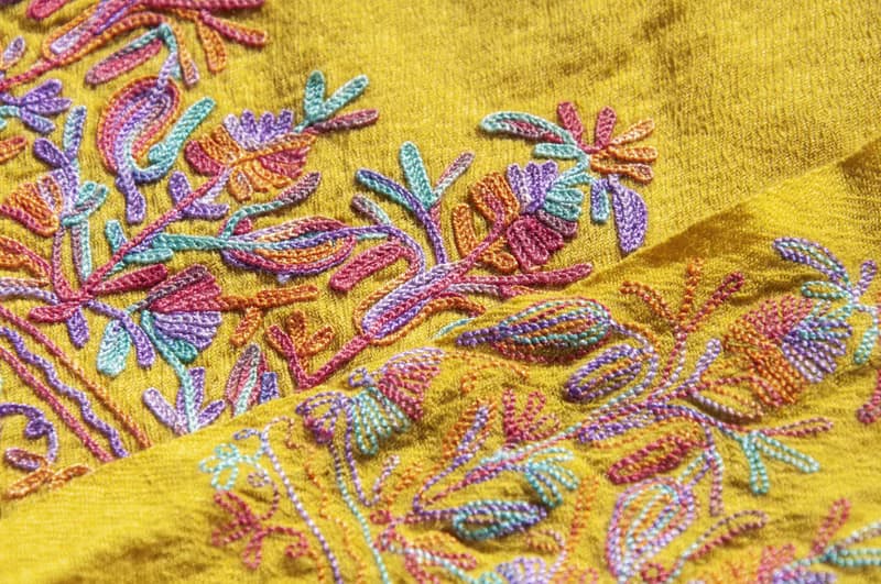 喀什米爾Cashmere/羊絨圍巾/純羊毛圍巾披巾/戒指絨披肩-刺繡花朵