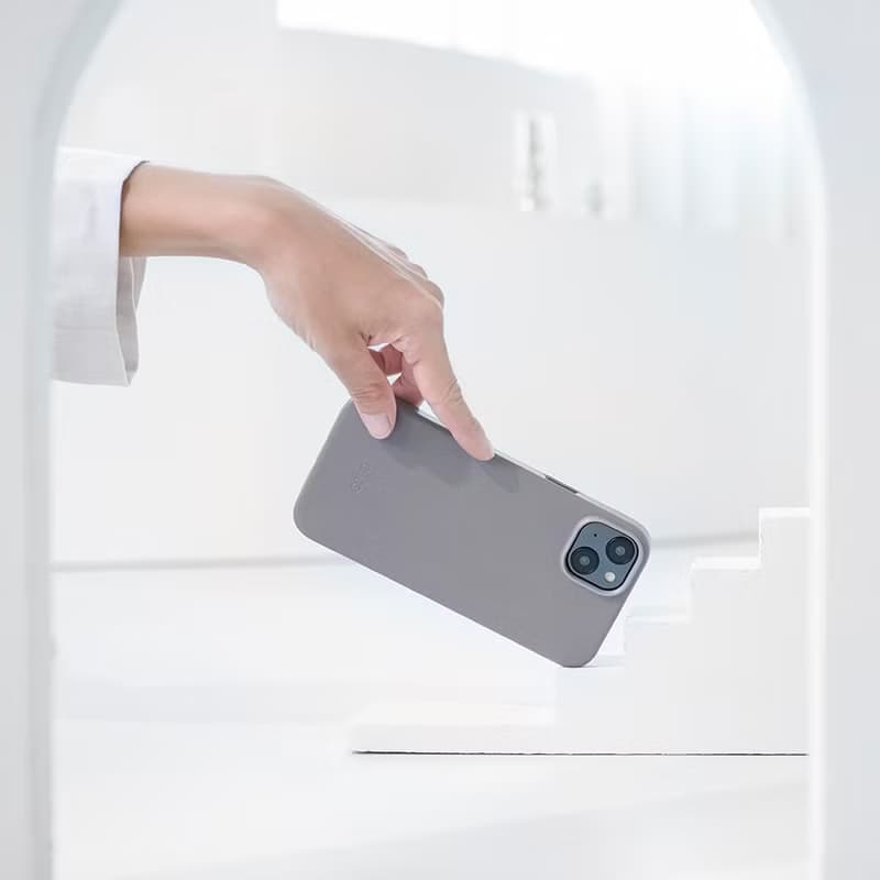 經典防摔皮革手機殼 iPhone 14系列 - 礫石灰
