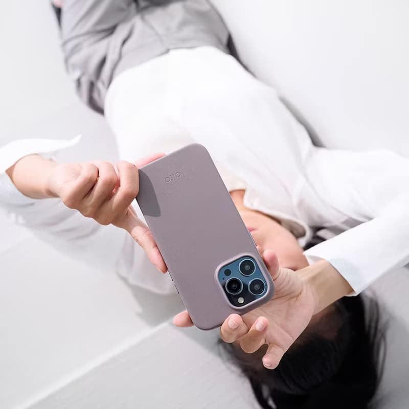 經典防摔皮革手機殼 iPhone 14系列 - 礫石灰
