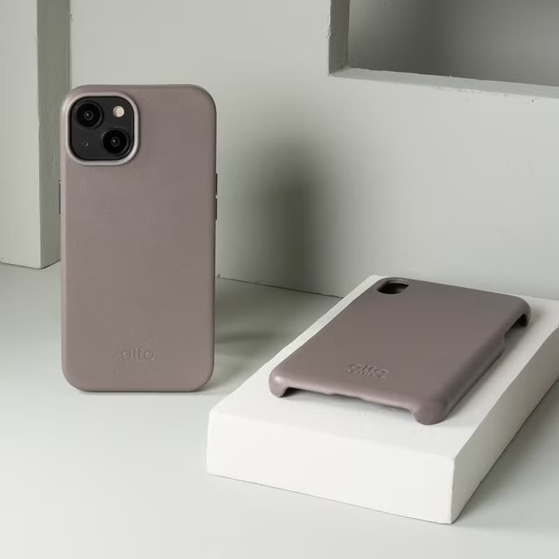 經典防摔皮革手機殼 iPhone 14系列 - 礫石灰