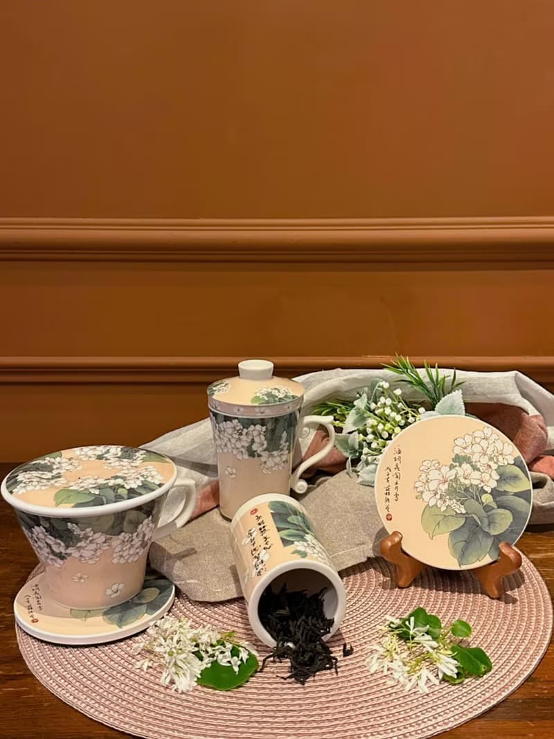 桐花三件杯/五月雪/油桐花/300CC/辦公室小物/實用/方便/日常