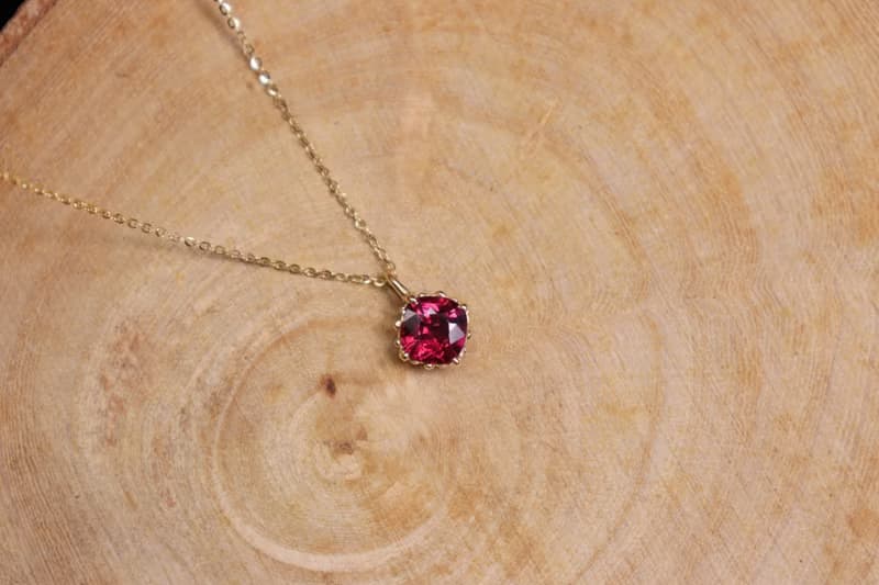 【流 nagare系列】k18玫瑰石榴石項鍊墜