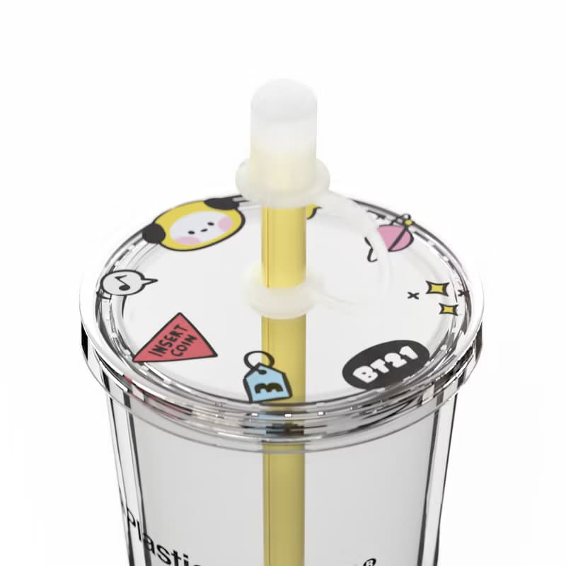BT21 minini CHIMMY 透明吸吸杯