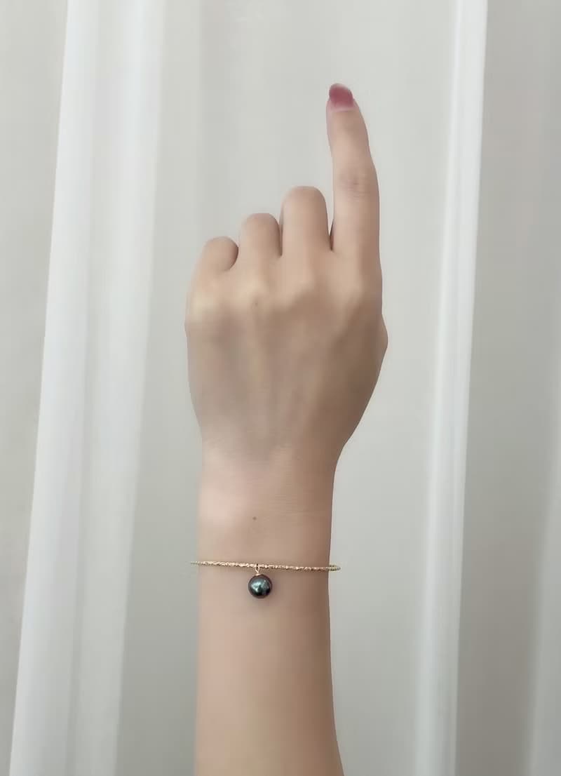 光影之滴大溪地天然珍珠南洋珍珠真珠珍珠手環18K珍珠手鐲手鍊