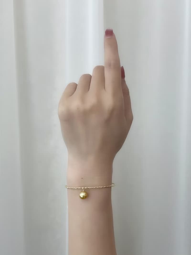 光影之滴大溪地天然珍珠南洋珍珠真珠珍珠手環18K珍珠手鐲手鍊