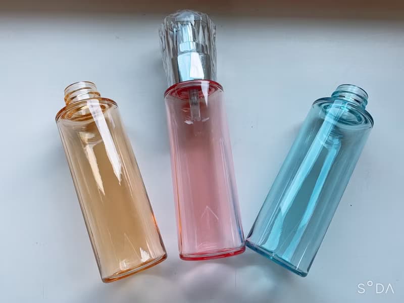 3入50ML 全新鑽石保養品空瓶( 粉藍橘色)