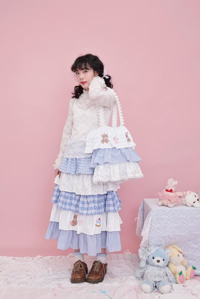 甜美少女 花邊玫瑰蝴蝶結 蕾絲上衣