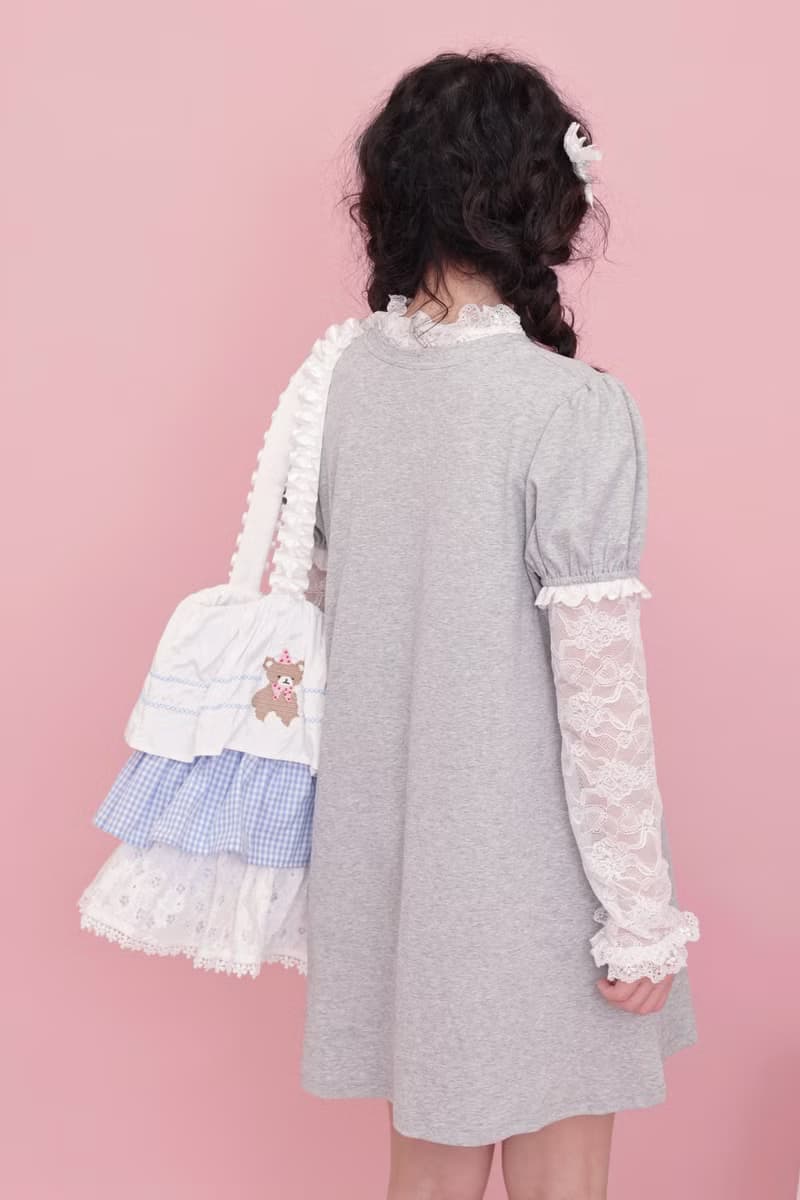 甜美少女 花邊玫瑰蝴蝶結 蕾絲上衣