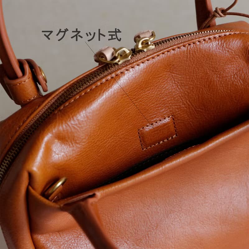 艶感あり本革お洒落なハンドバッグ斜め掛け2wayショルダーバッグ