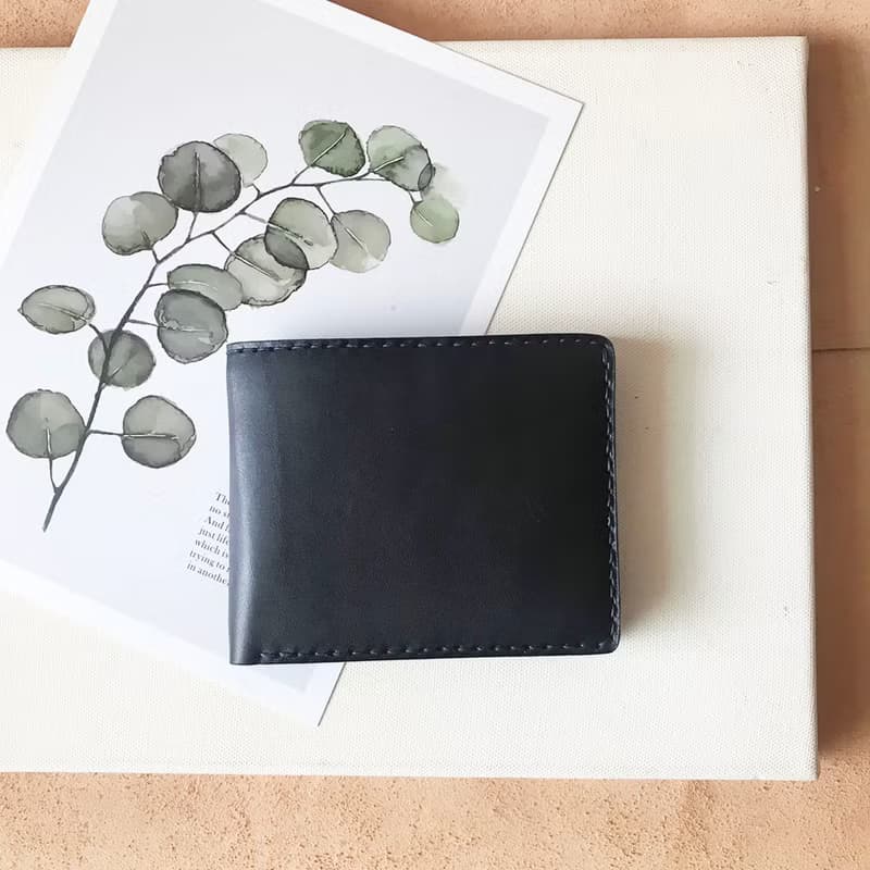 真皮短夾│6卡片層│黑