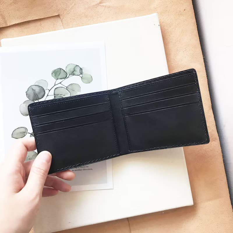 真皮短夾│6卡片層│黑