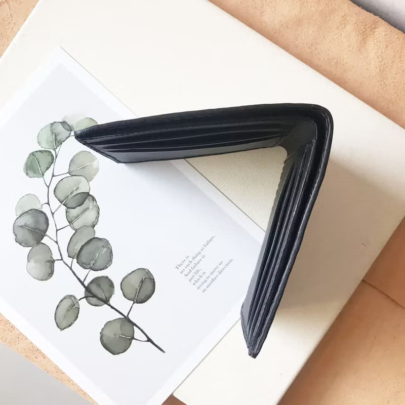 真皮短夾│6卡片層│黑