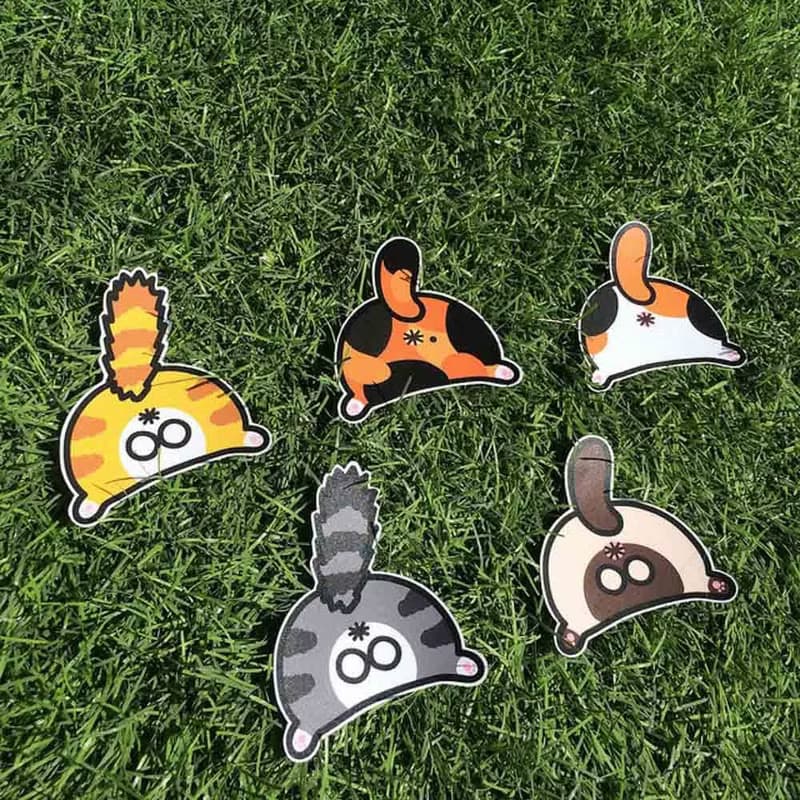 貓屁屁の圖鑑 防水貼紙 - 貓奴請享用 stickers Waterproof stick