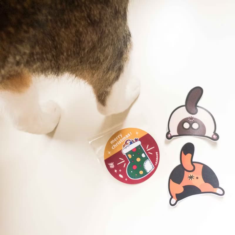 貓屁屁の圖鑑 防水貼紙 - 貓奴請享用 stickers Waterproof stick