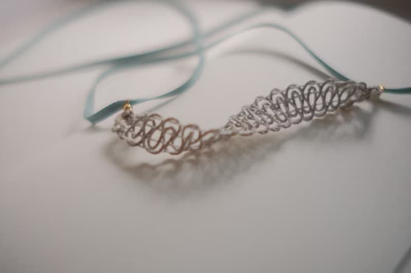 蕾絲編織頸鏈 蠟繩項鍊 可當手鍊