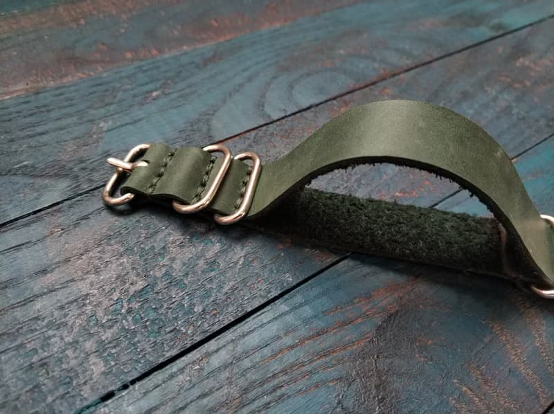 Emerald ZULU strap | Leather Watch Strap | Green Watch Strap | Genuine Leather