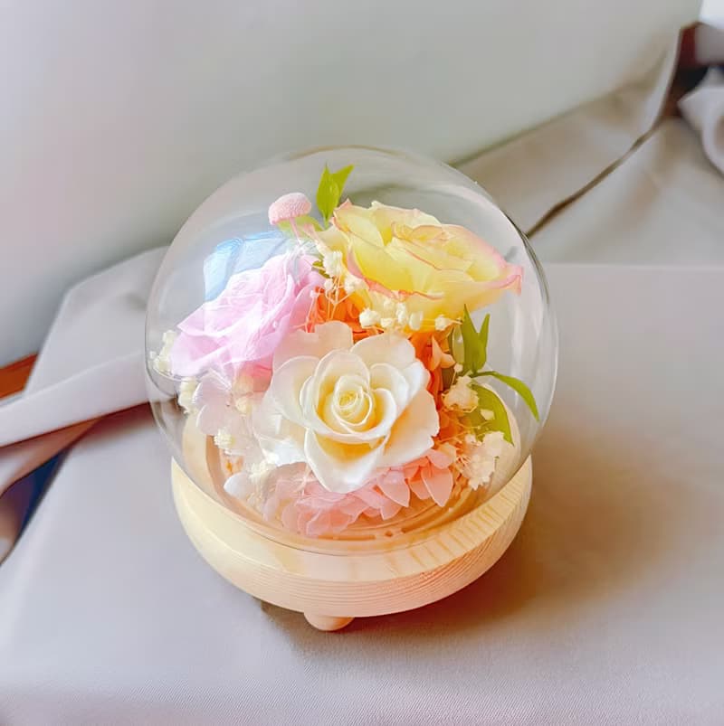 蒔漫花間—春日微光 永生花玻璃盅 永生花禮