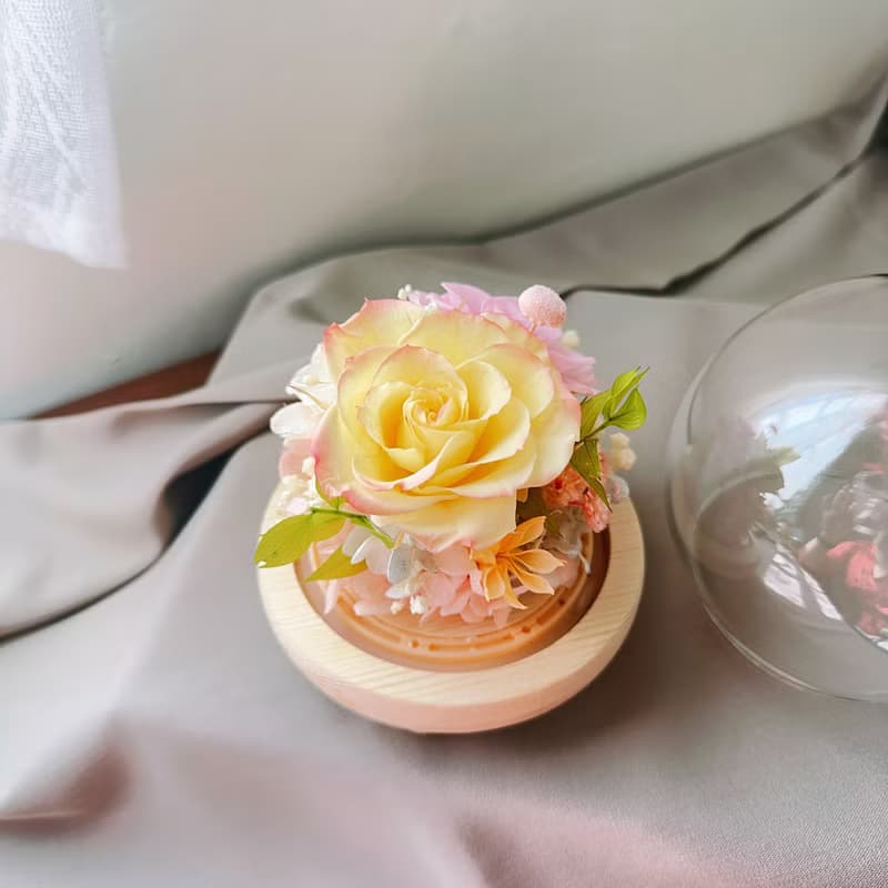 蒔漫花間—春日微光 永生花玻璃盅 永生花禮