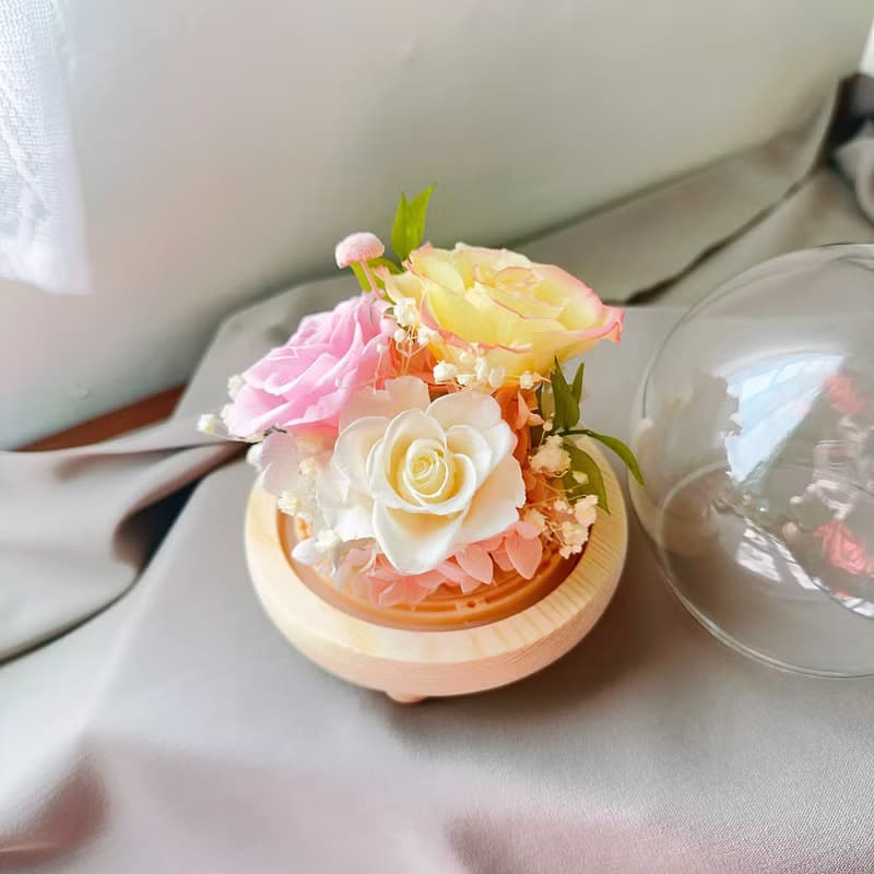 蒔漫花間—春日微光 永生花玻璃盅 永生花禮