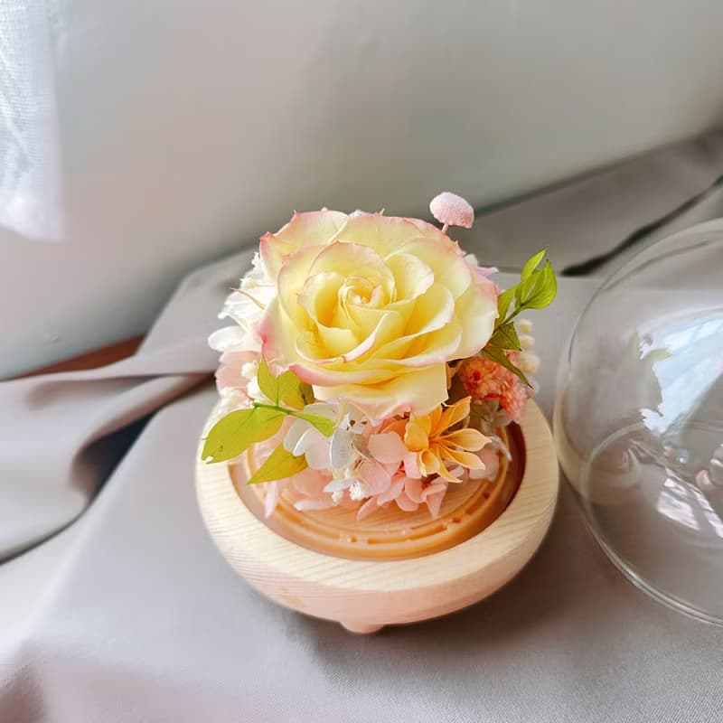 蒔漫花間—春日微光 永生花玻璃盅 永生花禮