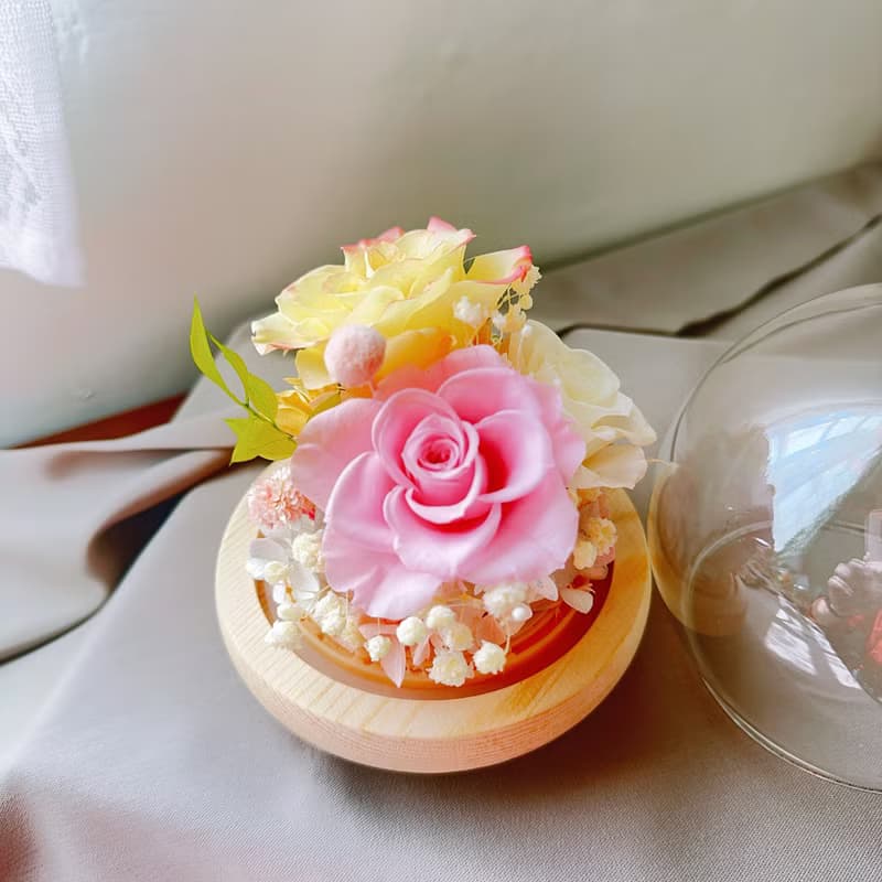 蒔漫花間—春日微光 永生花玻璃盅 永生花禮