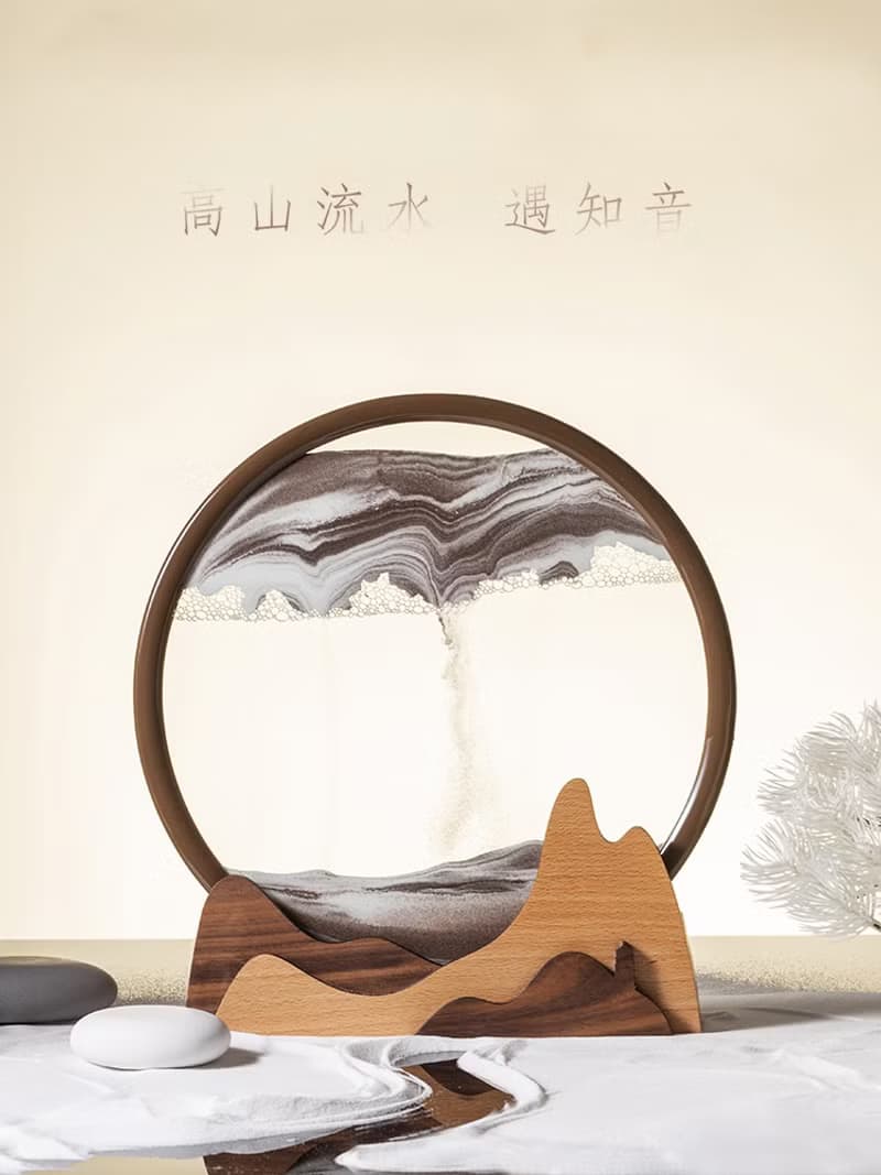 高山流水流沙畫 中國古韻禮盒 室內擺設 家居裝飾品 商務禮