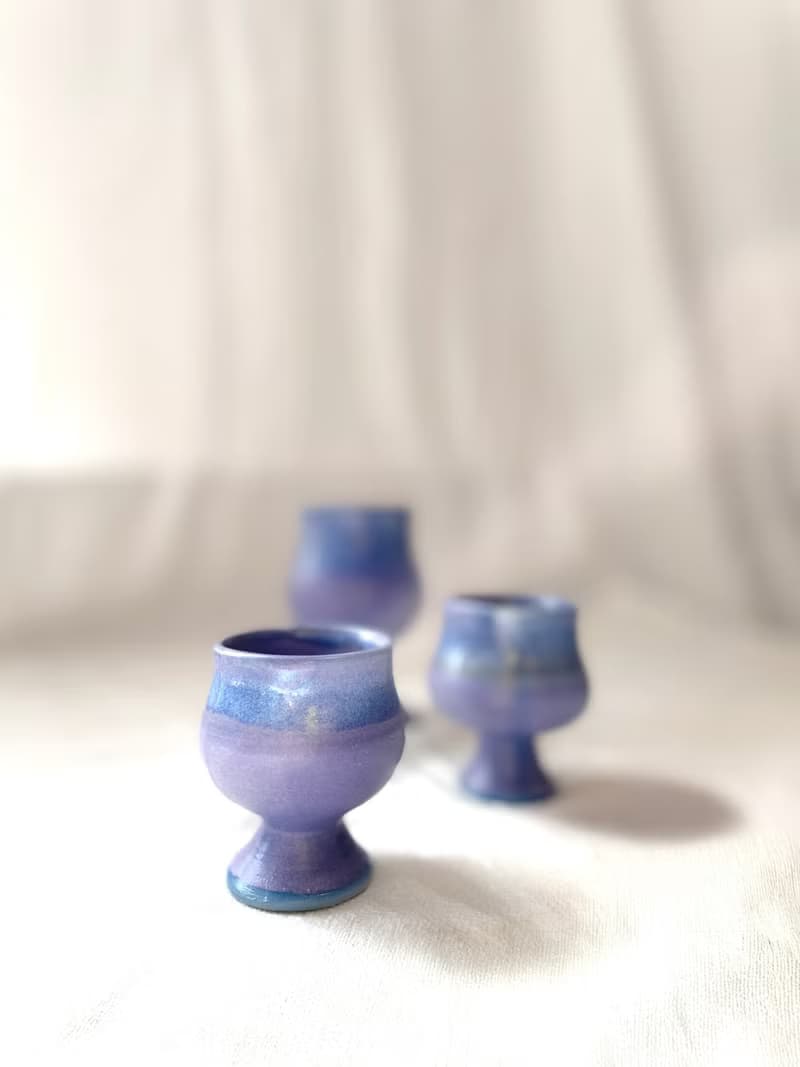 陶瓷手工 | 紫色小陶杯 (共3隻)