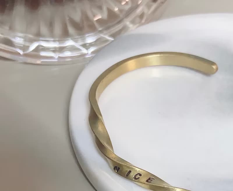 禮物 祝福 可刻字 禮物 可調 旋轉跳躍派對 黃銅手環 手鍊 情侶