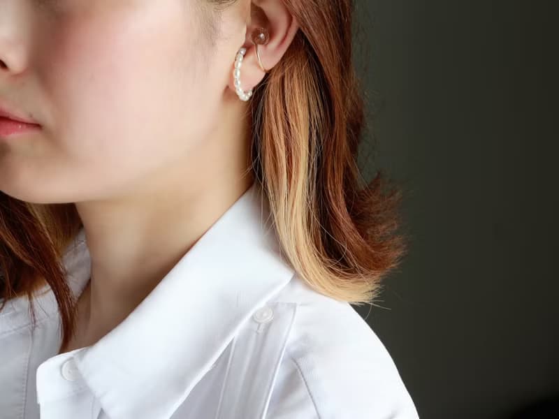 14kgf- rice pearl ear cuff